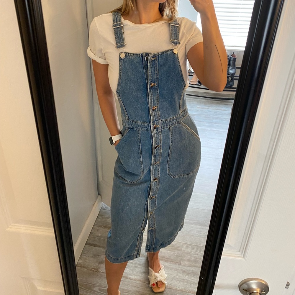 H&M denim overall dress
